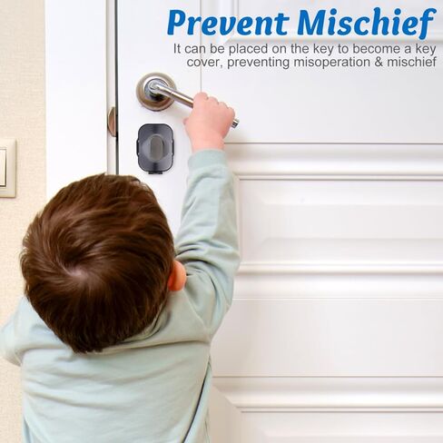 Garneck 3 Pcs Door Knob Safety Cover for Kids Toddler- Plastic Child Proof Deadbolt Protector Reusable Anti-Lock Door Lock Covers for Baby, Easy to Install in Saudi Arabia