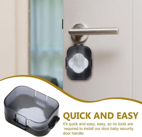 Garneck 3 Pcs Door Knob Safety Cover for Kids Toddler- Plastic Child Proof Deadbolt Protector Reusable Anti-Lock Door Lock Covers for Baby, Easy to Install in Saudi Arabia