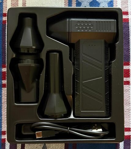 X3Mini Turbo Fan (v1.1) ، 110،000 دورة في الدقيقة ، USB-C القابلة لإعادة الشحن ، وسرعة الرياح 100 ميل في الساعة في الفوهة ، والضغوط والمحمولة ، والمرفقات متعددة الأسماء ، والأسود in Kuwait