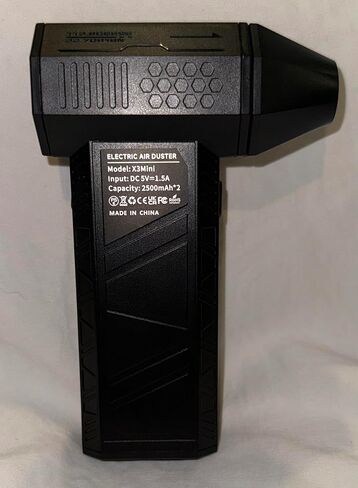 X3Mini Turbo Fan (v1.1) ، 110،000 دورة في الدقيقة ، USB-C القابلة لإعادة الشحن ، وسرعة الرياح 100 ميل في الساعة في الفوهة ، والضغوط والمحمولة ، والمرفقات متعددة الأسماء ، والأسود in Kuwait