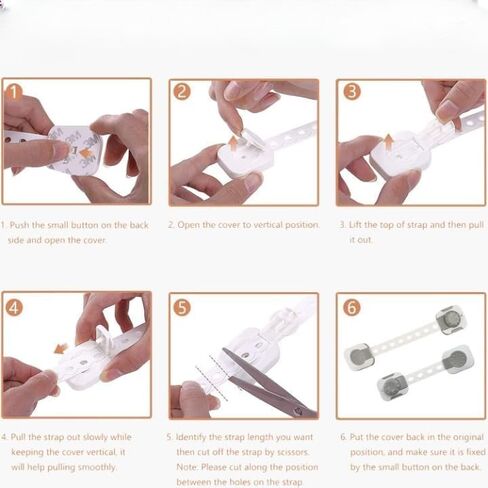 Child Safety Locks 6-Pack Adjustable Double Lock Baby Proofing Latches for Cabinets, Drawers, Fridge & More - Easy Installation with Adhesive, Two-Step Unlocking in Saudi Arabia