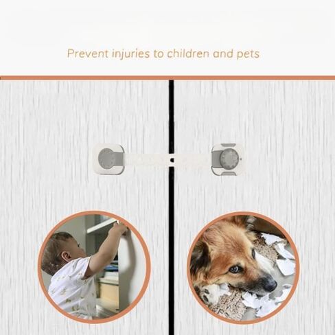 Child Safety Locks 6-Pack Adjustable Double Lock Baby Proofing Latches for Cabinets, Drawers, Fridge & More - Easy Installation with Adhesive, Two-Step Unlocking in Saudi Arabia