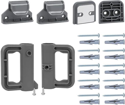 Reinforced Retractable Baby Gate Replacement Parts Retractable Pet Gates Hardware Mounted Baby Gate for Doorway Full Set Hardware Reinforced Strips Dog Gates Screws Replacement, Black in Kuwait