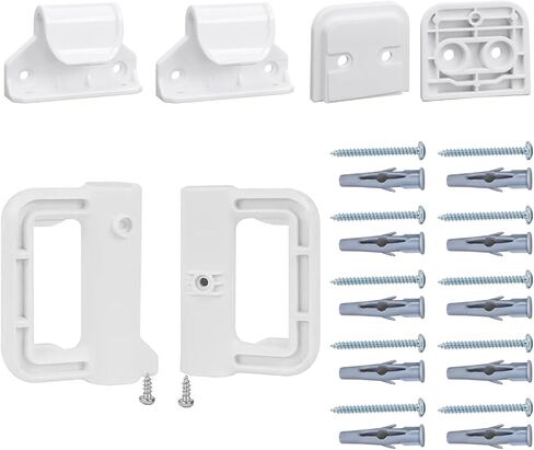 Reinforced Retractable Baby Gate Replacement Parts Retractable Pet Gates Hardware Mounted Baby Gate for Doorway Full Set Hardware Reinforced Strips Dog Gates Screws Replacement, Black in Kuwait