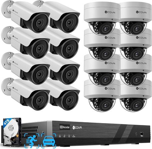 4COVR POE 16 Camera Security System for Business ، AI AI Human Confcer in Kuwait