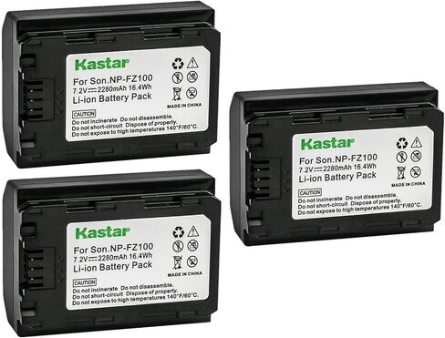 Kastar 2-pack np-fz100 استبدال بطارية li-ion القابلة لإعادة الشحن لكاميرا السينما fx3 fx3 الكاملة ، sony ألفا 1 كاميرا رقمية بدون مرآة ، سلسلة Sony Alpha A7 α7 ، Sony Alpha Ilce-7m Series in Kuwait