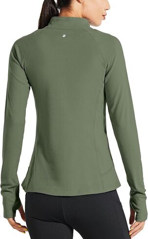 Willit Women's Fleece Running Jacket Pullover Thermal Equestrian Shirt Golf Shirt Long Sleeve Half Zip Exercise Winter Gear in Kuwait