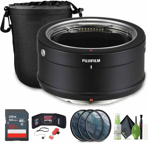 Fujifilm H Mount Adapter G Bundle مع بطاقة ذاكرة 32 جيجابايت + حارس غطاء العدسة + محفظة بطاقة الذاكرة + المزيد in Saudi Arabia