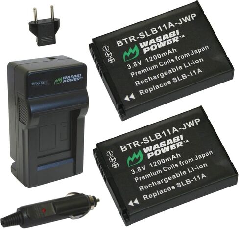 Wasabi Power Battery (2-Pack) and Charger for Samsung SLB-11A in Saudi Arabia