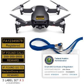 Mavic Air - حزمة تحديد الطائرات بدون طيار FAA - ملصقات (3 مجموعات من 3) in Kuwait