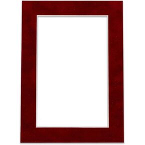8x12 Mat Bevel Cut for 5.5x8.5 Photos - Acid Free Bright Red Suede Precut Matboard - For Pictures, Photos, Framing - 4-ply Thickness in Kuwait