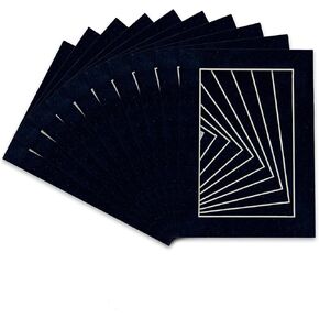 6x9 Mat Bevel Cut for 4x6 Photos - Acid Free Black with Black Core Precut Matboard - For Pictures, Photos, Framing - 4-ply Thickness in Kuwait