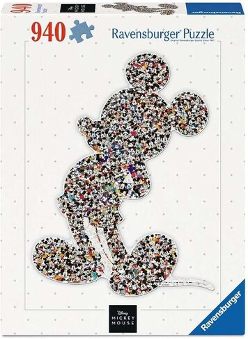 Ravensburger Disney Mickey Mouse Shaped 945 Piece Jigsaw Puzzle for Adults - 16099 - Every Piece is Unique, Softclick Technology Means Pieces Fit Together Perfectly in Kuwait