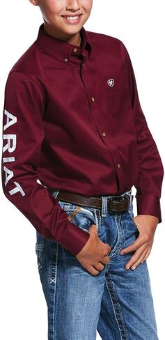 ARIAT Boys' Team Logo Twill Classic Fit Shirt in Saudi Arabia
