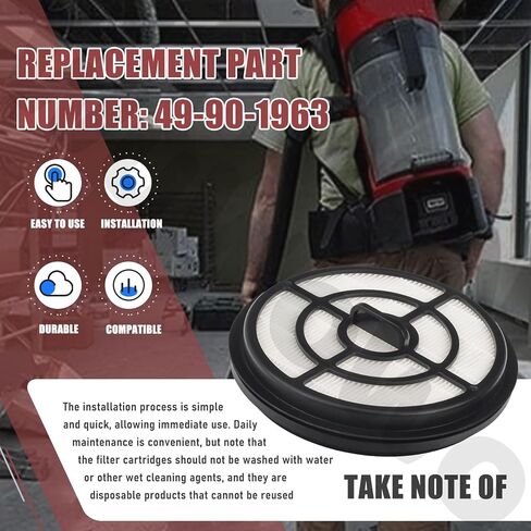 Set of 2 49-90-1963 Replacement Filter Compatible with Milwaukee M18 3 In 1 Backpack Vac Vacuum 0885-21HD 0885-20 in Kuwait