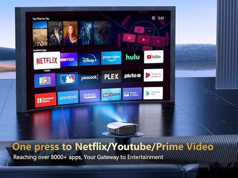 Goodee Projector 4K مع WiFi و Bluetooth مدعوم ، FHD 1080P MINI Projector لـ Moives في الهواء الطلق ، جهاز عرض فيديو 5G للمسرح المنزلي Dolby Audio Zoom Projector TV Stick PPT (YG600 Plus) in Kuwait