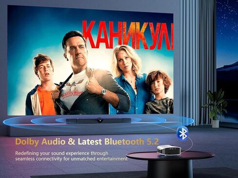 Goodee Projector 4K مع WiFi و Bluetooth مدعوم ، FHD 1080P MINI Projector لـ Moives في الهواء الطلق ، جهاز عرض فيديو 5G للمسرح المنزلي Dolby Audio Zoom Projector TV Stick PPT (YG600 Plus) in Kuwait