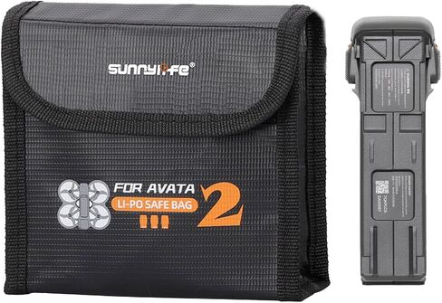Avata 2 Battery Safe Bag Compatible with DJI Avata2 FPV Camera Drone Flight Intelligent Batteries Accessories Fireproof Explosionproof Case Guard Pouch for Charge & Storage in Saudi Arabia