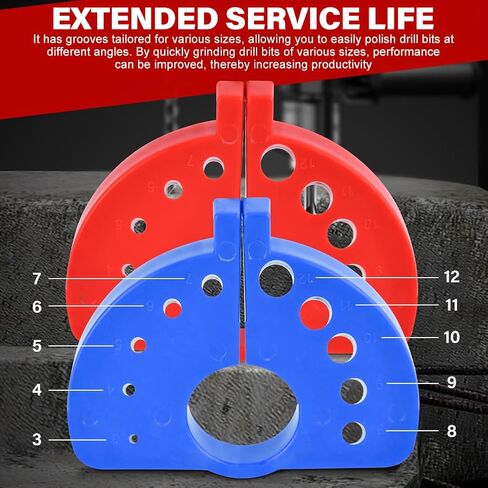 2pcs بتات الحفر البطيلة بت دورات الحفر البطيلة متعددة الحجم بتركات مطحنة لطاحونة زاوية الشفرة العملاقة (اللون: أحمر+أزرق) in Kuwait