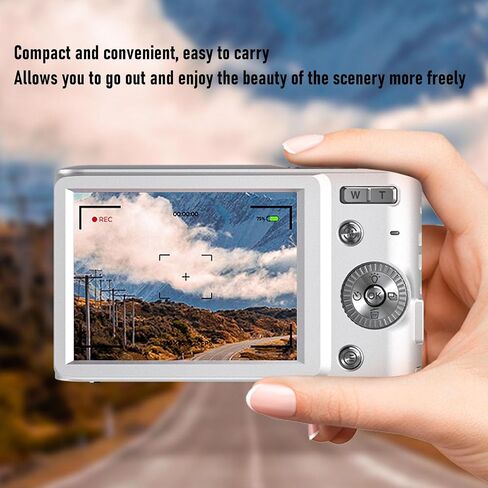 Digital Camera, 4K 50MP HD Vlogging Camera for Photography, 2.8 Inch LCD Screen, 16X Digital Zoom Autofocus Retro Compact Camera for Beginners (Pink) in Saudi Arabia