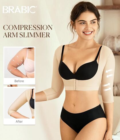 BRABIC Upper Arm Shaper Post Surgical Slimmer Compression Sleeves Posture Corrector Tops Shapewear for Women in Kuwait