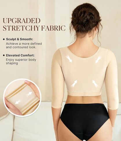 BRABIC Upper Arm Shaper Post Surgical Slimmer Compression Sleeves Posture Corrector Tops Shapewear for Women in Kuwait