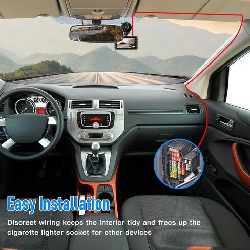 Dash Cam Hardwire Kit 12V 24V to 5V ، عرض رقمي منخفض الجهد القابل للتعديل ، قم بتسجيل مجموعة الأسلاك الصلبة لمراقبة مواقف السيارات ، ويتصل مباشرة ببطارية السيارة (Type-C مستقيم) in Kuwait