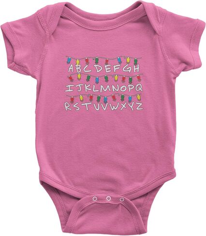 Alphabet Stranger Christmas Lights Infant One-Piece Bodysuit, Soft Cotton in Kuwait