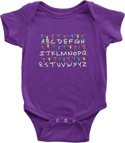Alphabet Stranger Christmas Lights Infant One-Piece Bodysuit, Soft Cotton in Kuwait