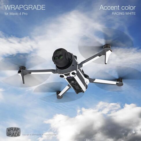 WRAPGRADE Partial Wraps Compatible with DJI Mavic 4 Pro Accent Color (Stealth Black) in Saudi Arabia