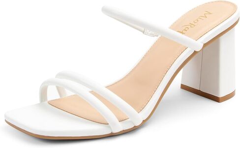Square Open Toe Heels for Women Strappy Chunky Block Heeled Wedding Comfort Dressy Slides Sandals in Kuwait
