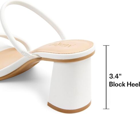 Square Open Toe Heels for Women Strappy Chunky Block Heeled Wedding Comfort Dressy Slides Sandals in Kuwait