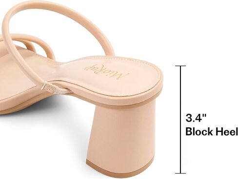Square Open Toe Heels for Women Strappy Chunky Block Heeled Wedding Comfort Dressy Slides Sandals in Kuwait