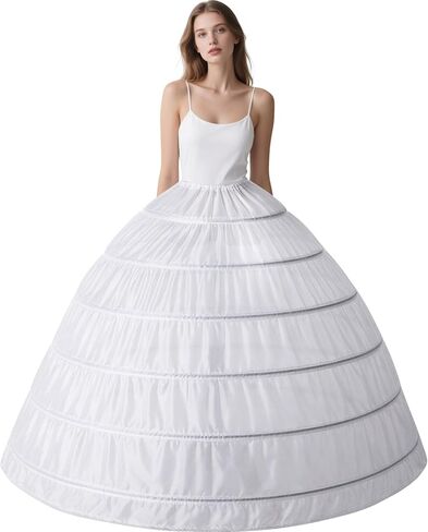 AOSUYOU Women's 4 Hoops 6 Hoops Petticoat Skirt for Party Wedding Crinoline Slip Underskirt in Kuwait