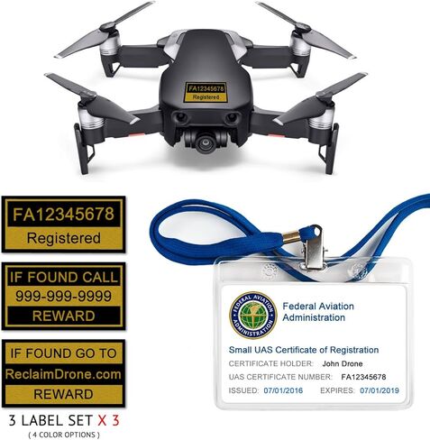 Mavic Air - حزمة تحديد الطائرات بدون طيار FAA - ملصقات (3 مجموعات من 3) in Kuwait
