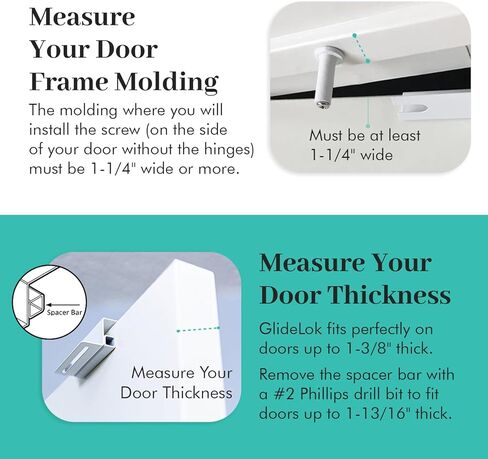 4 Pack – GlideLok Child Safety Door Top Lock | Access Lock from Either Side of The Door | for Interior & Exterior Doors | Metal Child Proof Door Lock (Not Plastic Like Others) in Saudi Arabia