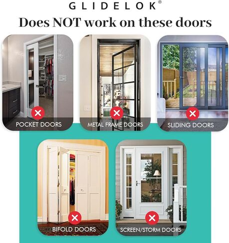 4 Pack – GlideLok Child Safety Door Top Lock | Access Lock from Either Side of The Door | for Interior & Exterior Doors | Metal Child Proof Door Lock (Not Plastic Like Others) in Saudi Arabia