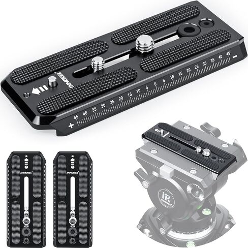 Universal Replacement Quick Freex Plate 120mm طول 50 مم عرض innorel qv120 مع مسامير 1/4 "و 3/8" لـ Manfrotto 501pl Series Head ، annorel F60 ، DSLR Cameras ، camcorders in Kuwait
