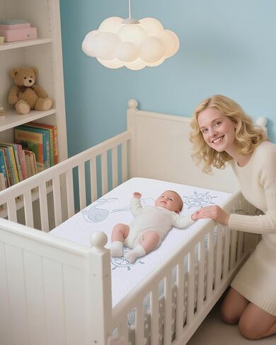 Pack and Play Mattress, 38"x26" Memory Foam Dual-Sided Pack N Play Mattress, Mini Travel Crib Mattresses for Playpen Playard with Removable and Washable Outer Cover in Saudi Arabia