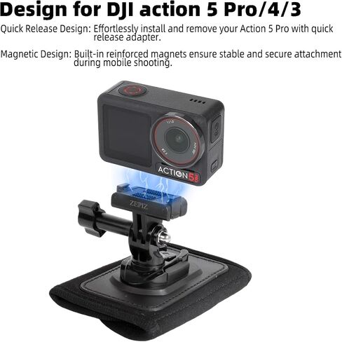 Backpack Strap Mount with Magnetic Quick Release Adapter for DJI Osmo Action 5 Pro, Osmo Action 4 3 in Saudi Arabia