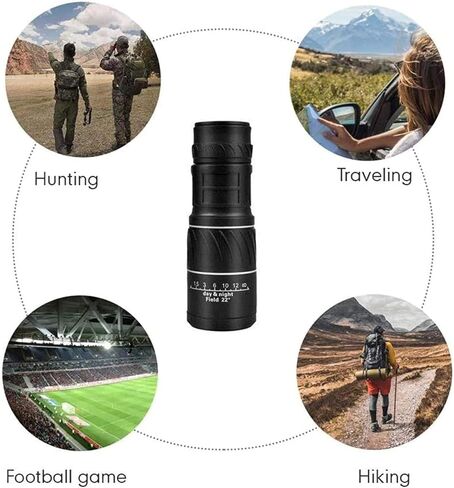 16X52 Monocular Telescope, Dual Focus Monocular Telescope16x Zoom Binoculars 66M / 8000M HD Scope Adjustable Focus Length Eyepiece Lens Suitable for Hiking/Camping in Saudi Arabia
