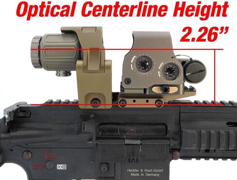 G43 3x Magnifier & Gen2 558 Combo مع FTC Mount & Red Dot Riser-2.26 "ارتفاع خط الوسط ، تمت ترقيته 558: الزجاج عالي الترانز ، وظيفة NV ، واضحة في الضوء القوي ، و detach Quick. in Kuwait