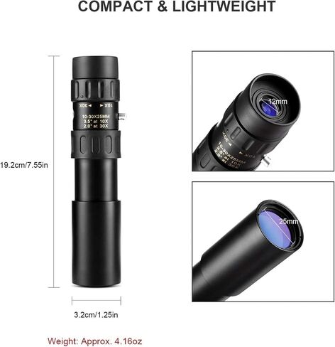 10x-30x تلسكوب أحادي التلسكوب المدمج المحمولة مع BAK4 PRISM FMC Lens Carning Bag for Actuals Sports Sport in Saudi Arabia