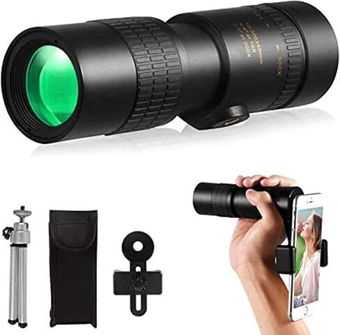 10-300 × 40 ملم تلسكوب أحادي HD للبالغين ، تلسكوب أحادي HD مقاوم للماء مع حادة مع حامل الهواتف الذكية وترايبود ، لمشاهدة الطيور. in Saudi Arabia