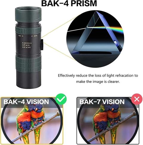 Monocular Telescope with Phone Holder Tripod for Adults, 8-24x30 HD High Power Waterproof Lightweight Monocular Scope with Clear for Bird Watching Hiking Travel Camping in Saudi Arabia