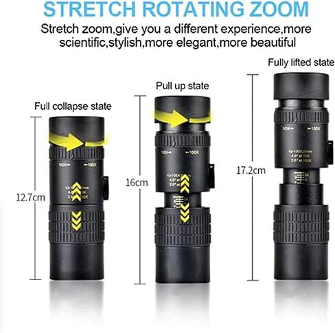 التلسكوب - 4K 10-300x40mm - Telephoto Super Zoom Monocular Telescope ، Portable Pocket HD BAK4 PRISM TRUPOD TRIPOD TELESCOPE TELESCOP in Saudi Arabia