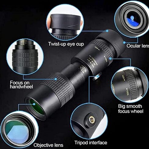 التلسكوب - 4K 10-300x40mm - Telephoto Super Zoom Monocular Telescope ، Portable Pocket HD BAK4 PRISM TRUPOD TRIPOD TELESCOPE TELESCOP in Saudi Arabia