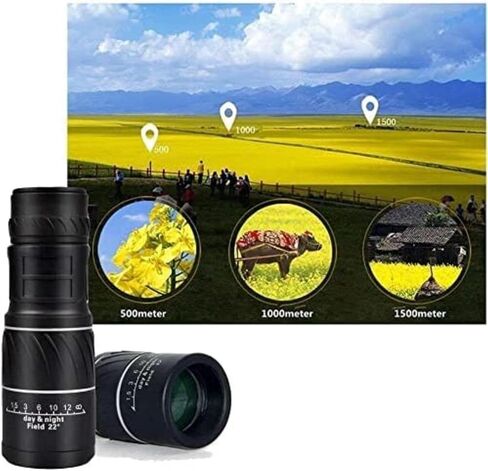 Monocular Telescope, 16x52 High Power Compact Waterproof Monoculars Scope - BAK4 Prism Monocular with Phone Holder for Bird Wildlife Watching, Camping, Travelling in Saudi Arabia