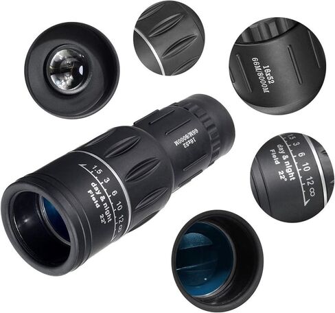 High Power Monoculars 16x52 Compact Monocular Dual Focus Optics Zoom Monocular Telescope, Day Vision for Birds/Wildlife/Camping/Hiking/Tourism/Armoring 66m/8000m in Saudi Arabia