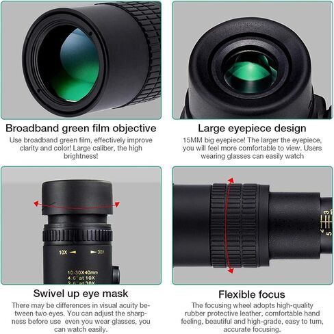 4K 10-300X40mm Monoculars Telescope, BAK4 Prism,FMC Lens, HD Waterproof Super Telephoto Zoom Monocular Telescope with Tripod for Bird Watching/Camping/Travelling/Hiking in Saudi Arabia